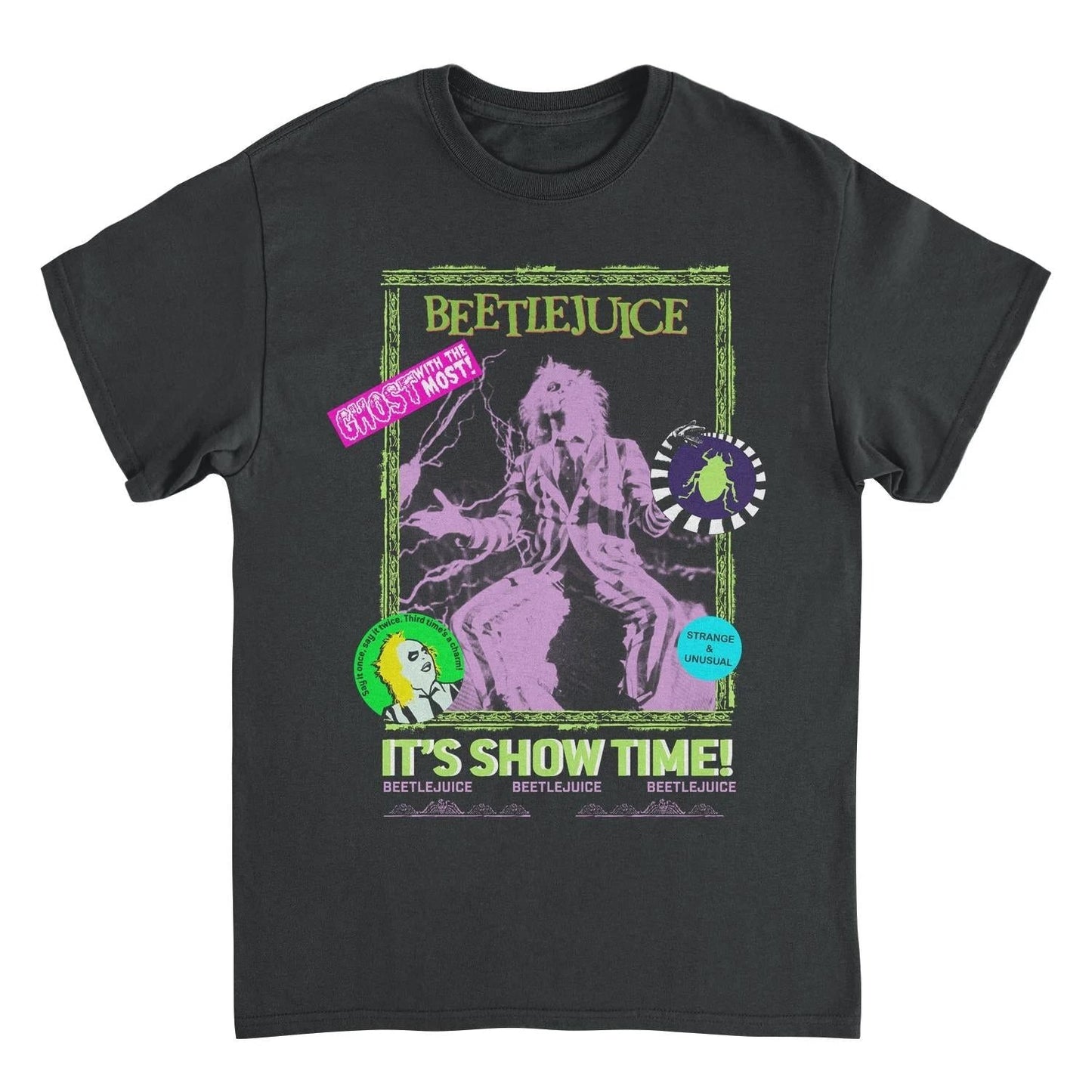 Beetlejuice Beetlejuice Retro Cover Black T-Shirt by HandyShopping4U2