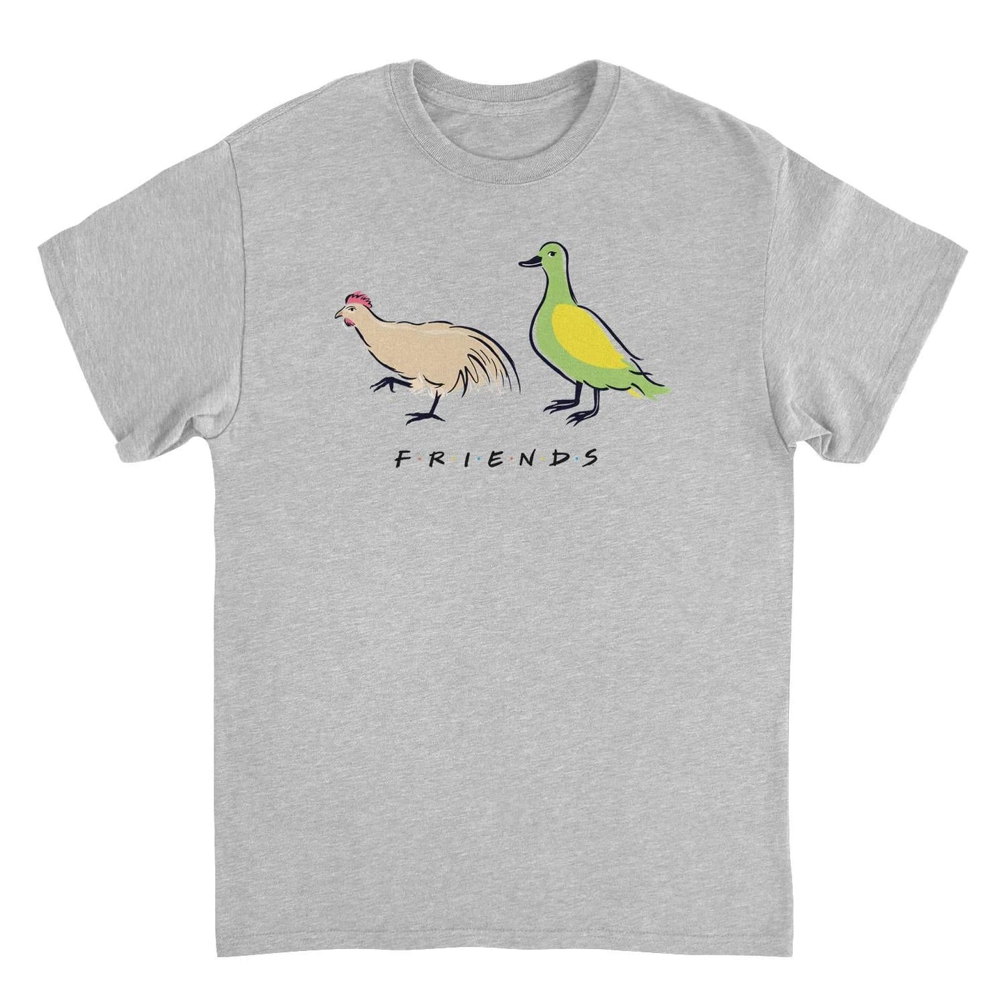 Friends Chicken and Duck Sport Grey T-Shirt by HandyShopping4U2