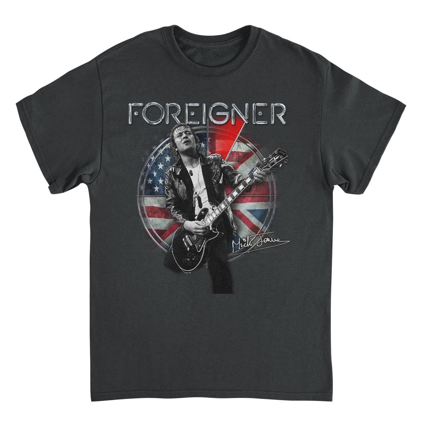 Foreigner Mick Jones Guitar Black T-Shirt by HandyShopping4U2