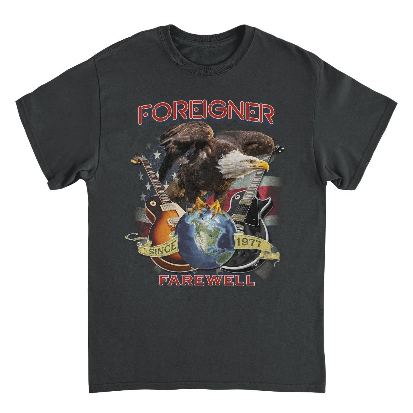 Foreigner Farewell Eagle Black T-Shirt by HandyShopping4U2