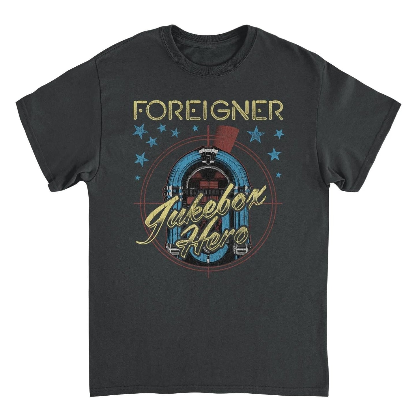 Foreigner Jukebox Hero Black T-Shirt by HandyShopping4U2