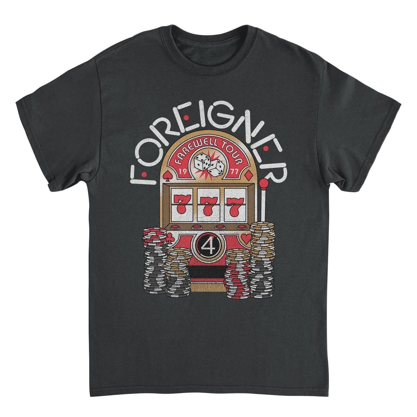 Foreigner Farewell Slot Machine Black T-Shirt by HandyShopping4U2
