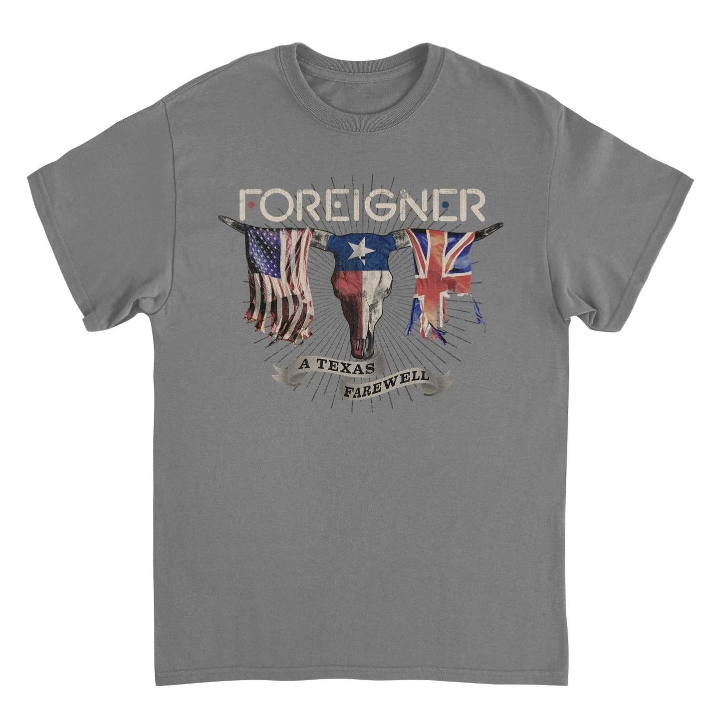 Foreigner Texas Farewell Tour Charcoal T-Shirt by HandyShopping4U2
