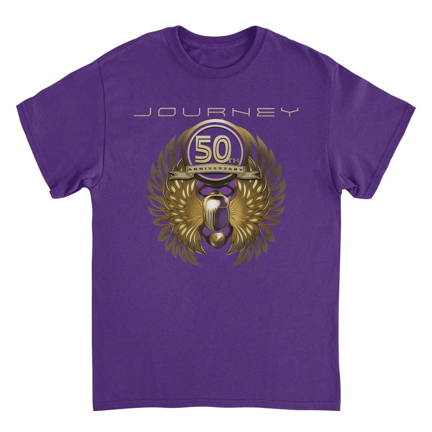 Journey 50th Anniversary Golden Wings Purple T-Shirt by HandyShopping4U2