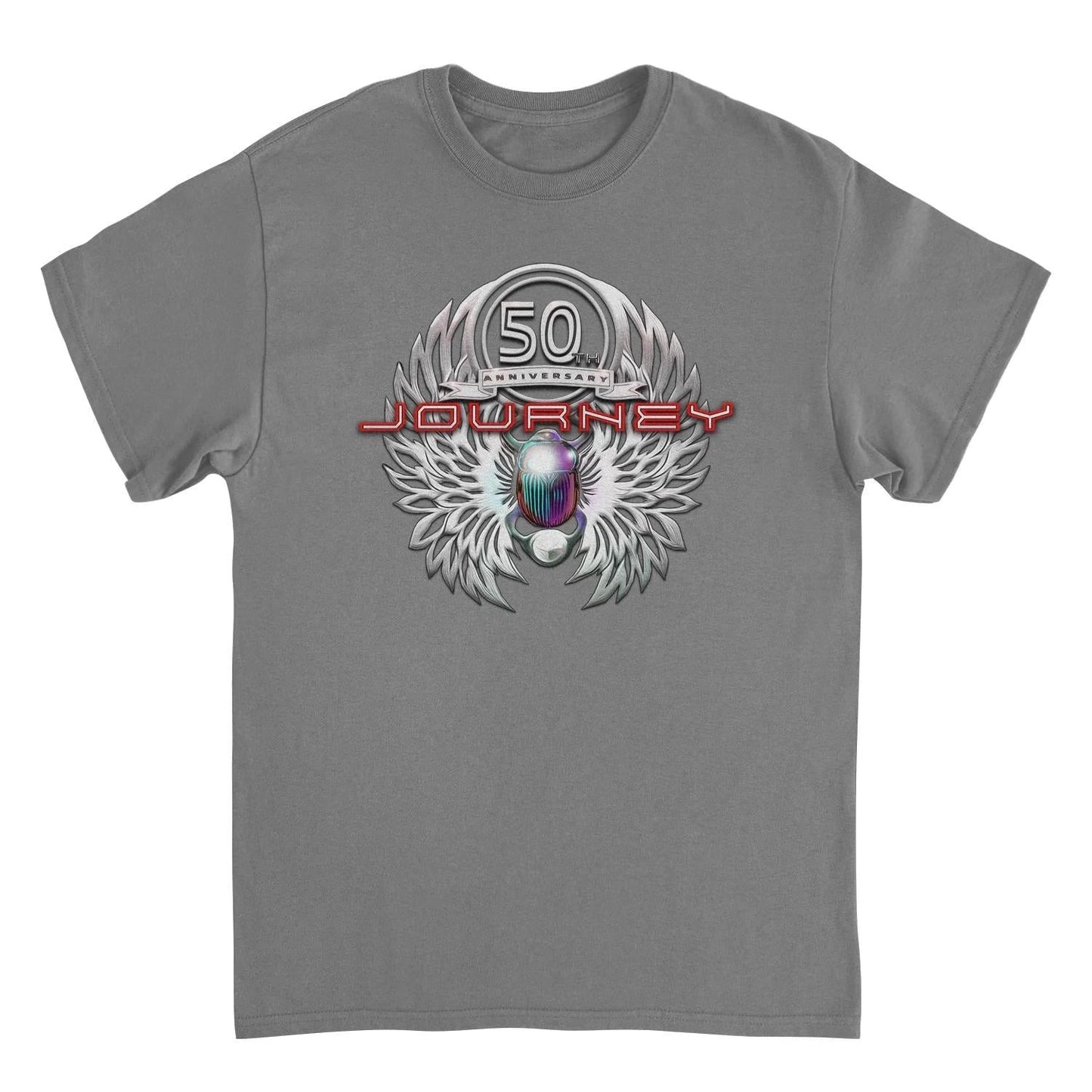 Journey Platinum Scarab 50th Anniversary Charcoal T-Shirt by HandyShopping4U2