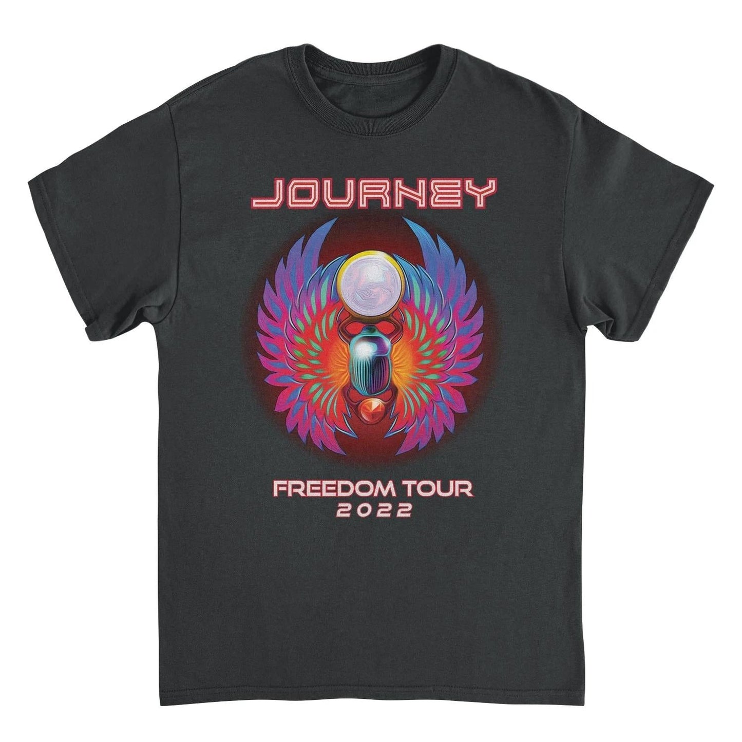 Journey Freedom Tour 2022 Colorful Black T-Shirt by HandyShopping4U2