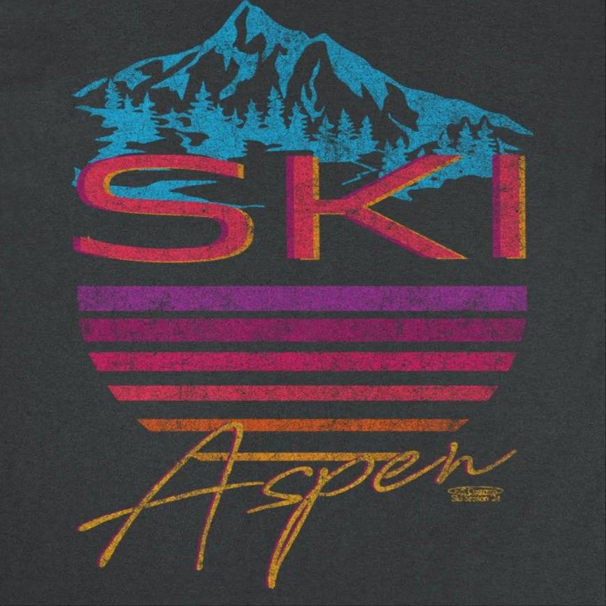 Ski Aspen Black T-Shirt by HandyShopping4U2