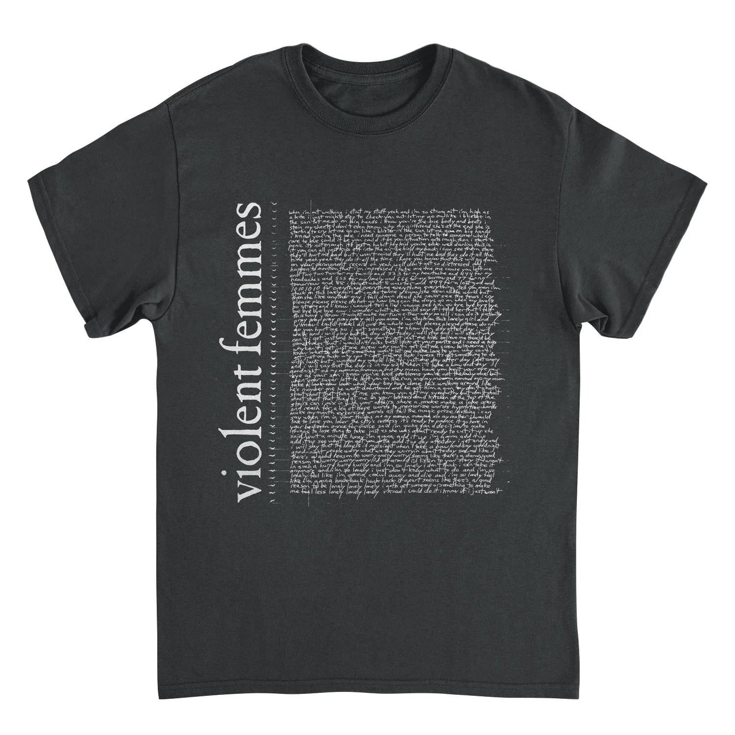 Violent Femmes Tour Lyrics Front Vf Black T-Shirt by HandyShopping4U2