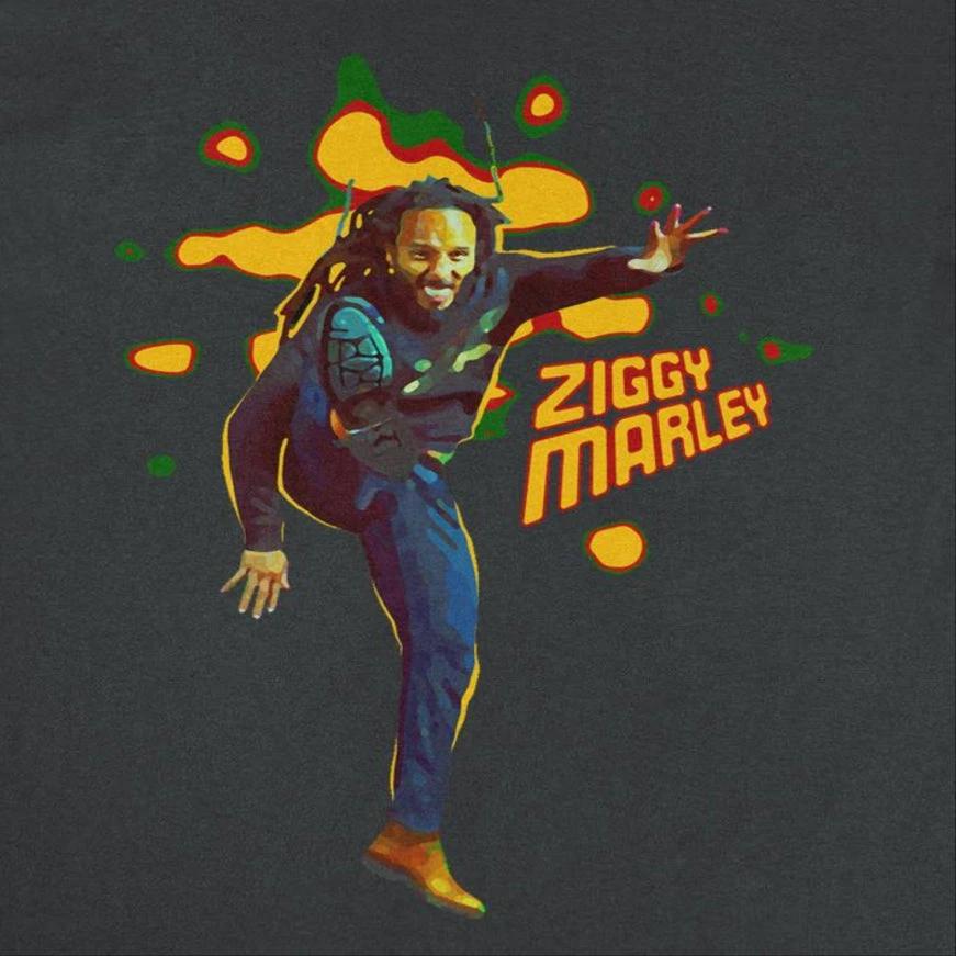 Ziggy Marley Kick Ziggy Black T-Shirt by HandyShopping4U2