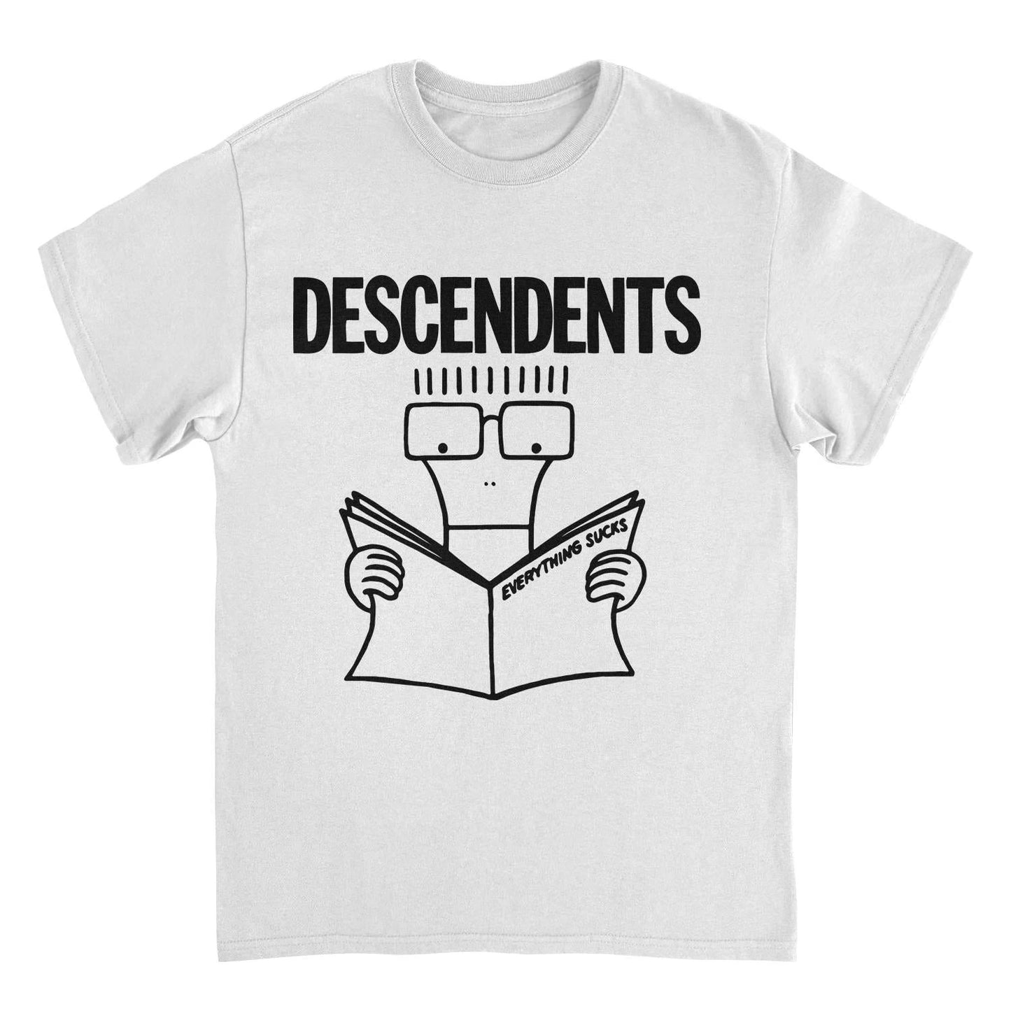 Descendents Everything Sucks 25 Front White T-Shirt by Merch Showroom