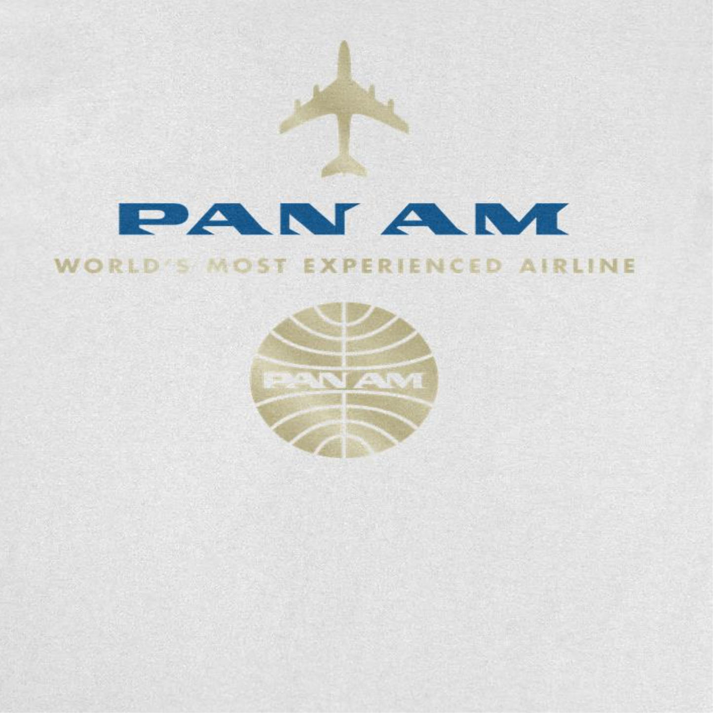 Pan Am Worlds Most Experienced Airline Gold White T-Shirt by HandyShopping4U2