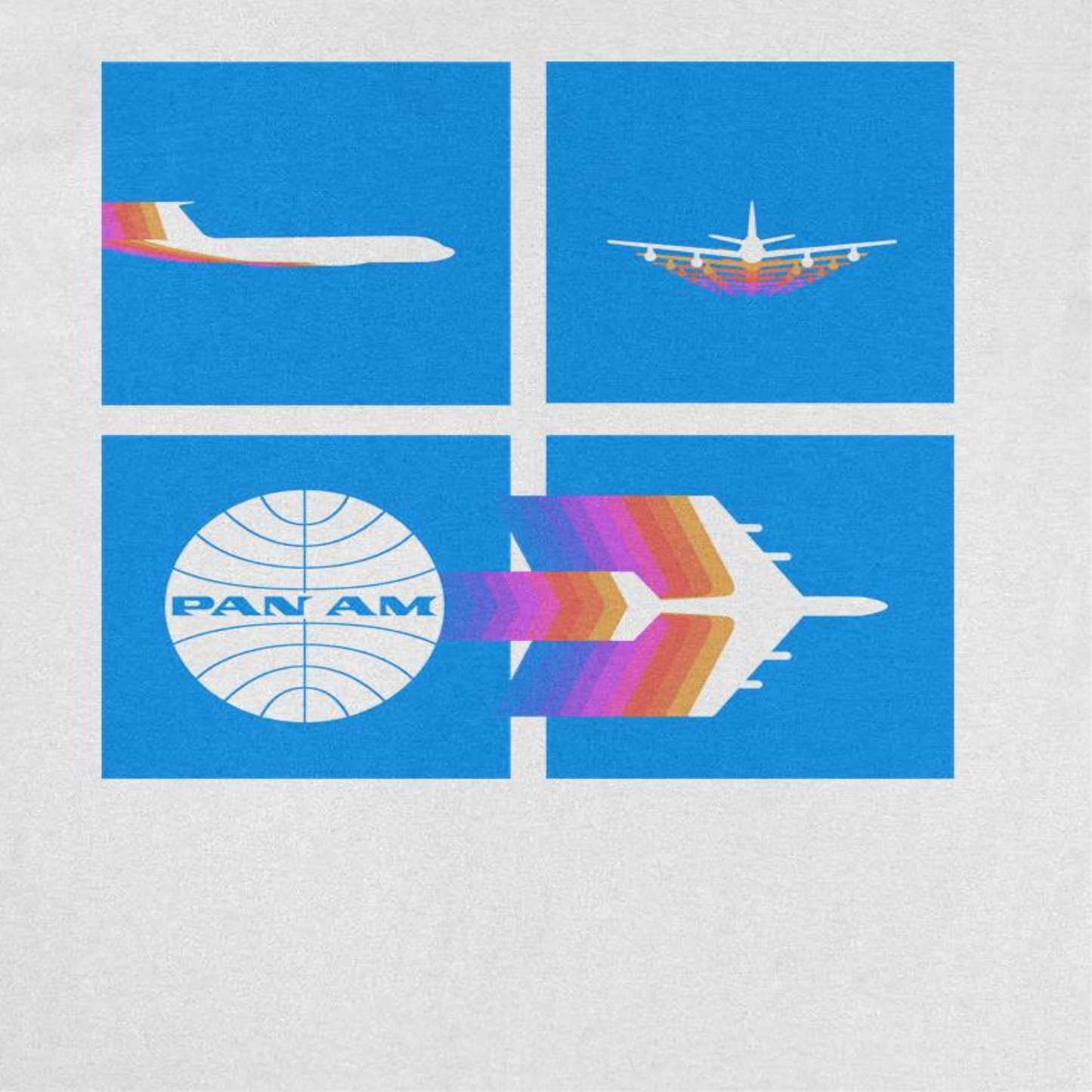 Pan Am Takeoff Silhouette White T-Shirt by HandyShopping4U2