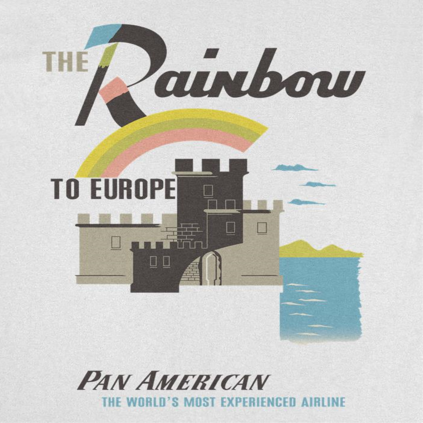 Pan Am the Rainbow to Europe White T-Shirt by HandyShopping4U2