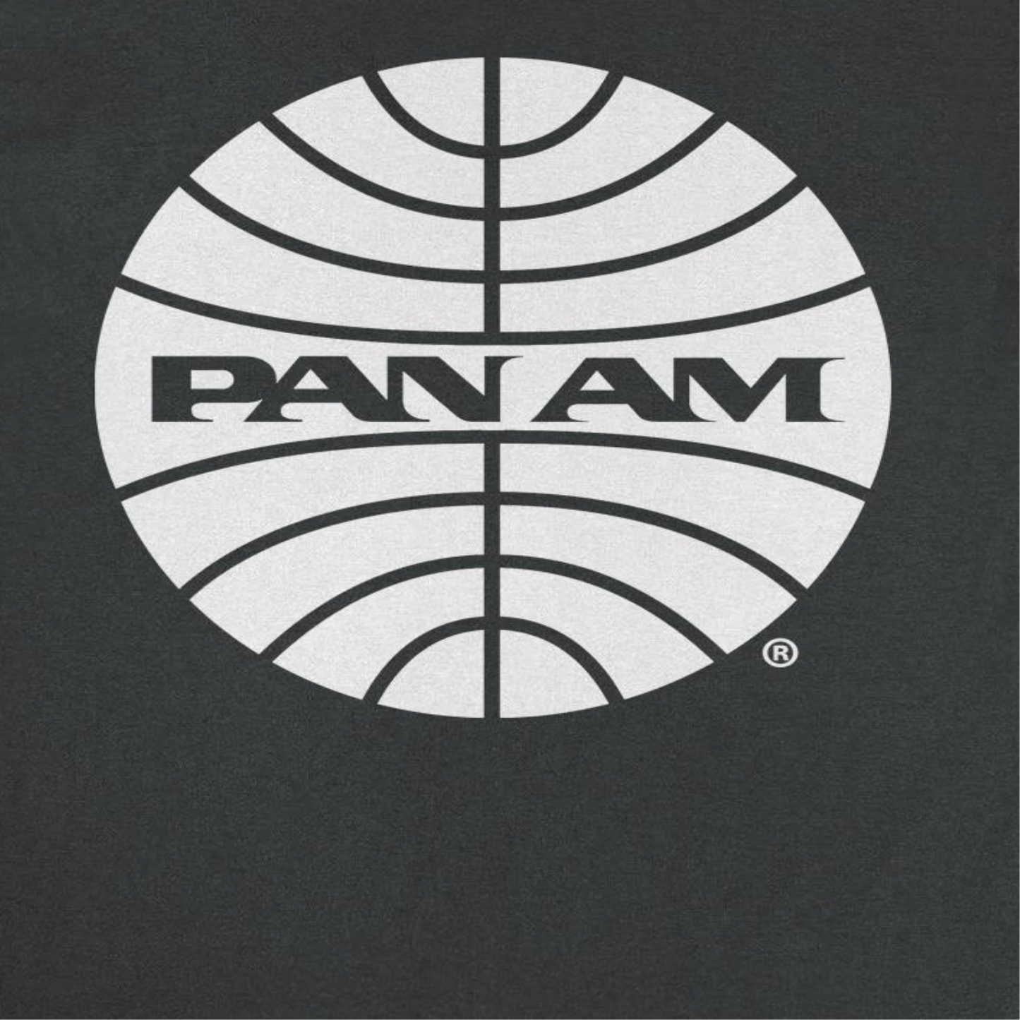 Pan Am White Outline Logo Black T-Shirt by HandyShopping4U2