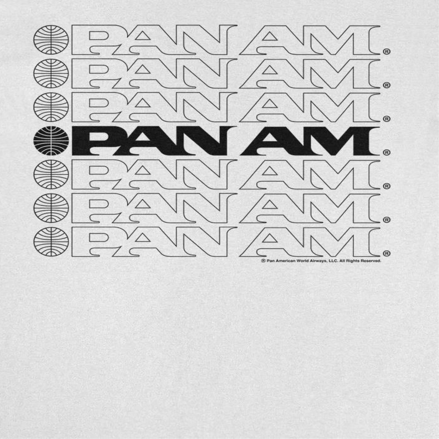Pan Am Text Logo Cascade White T-Shirt by HandyShopping4U2