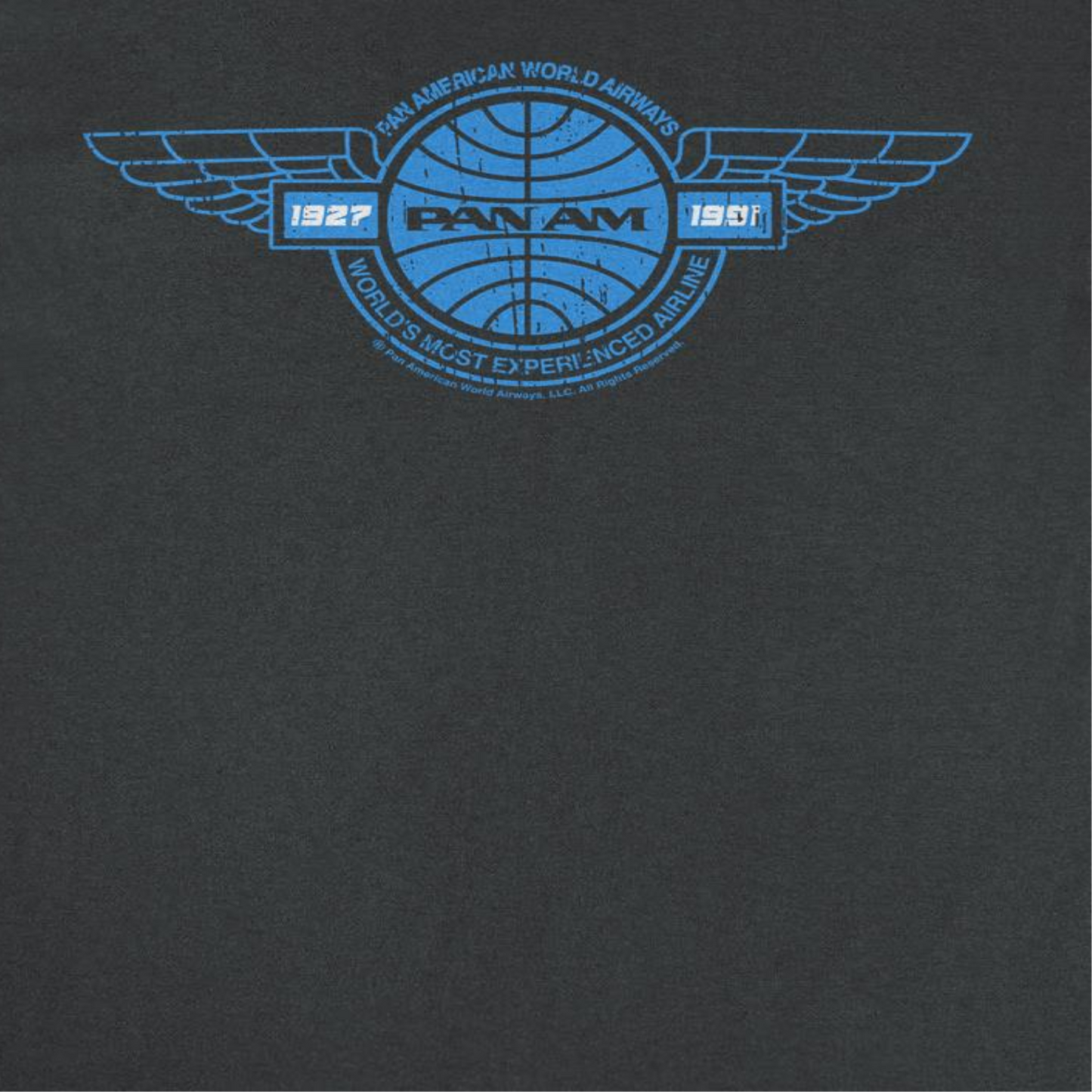 Pan Am Retro Blue Wings Logo 1927 1991 Black T-Shirt by HandyShopping4U2