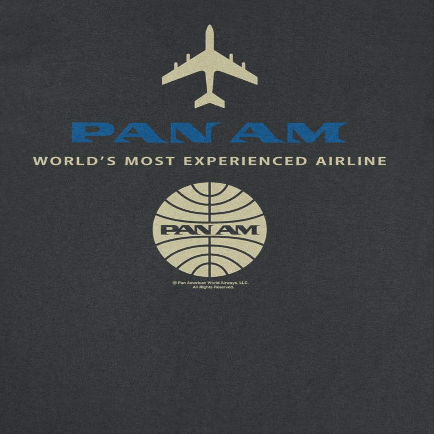 Pan Am Blue Gold Retro Logo Black T-Shirt by HandyShopping4U2