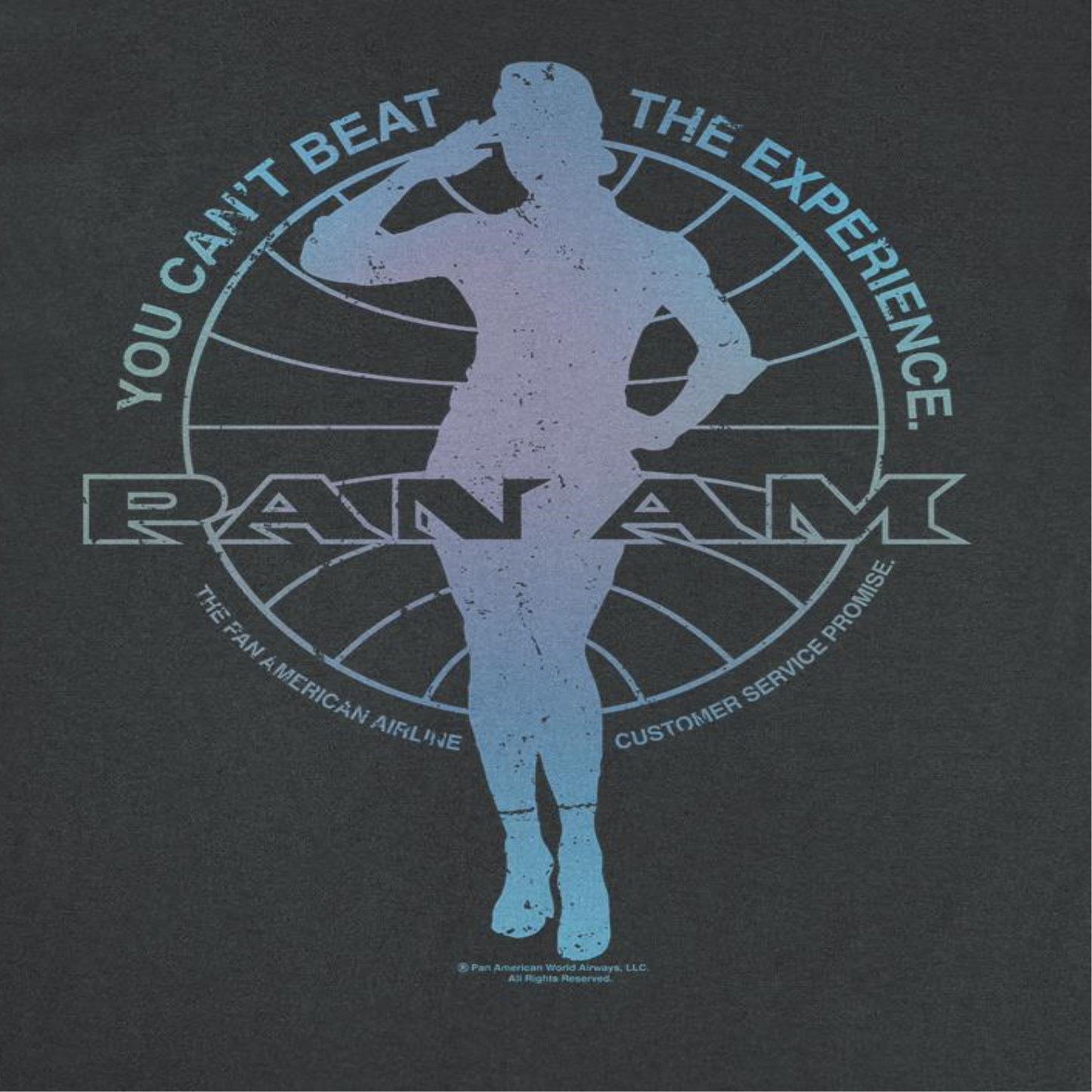 Pan Am Flight Attendant Salute Silhouette Black T-Shirt by HandyShopping4U2