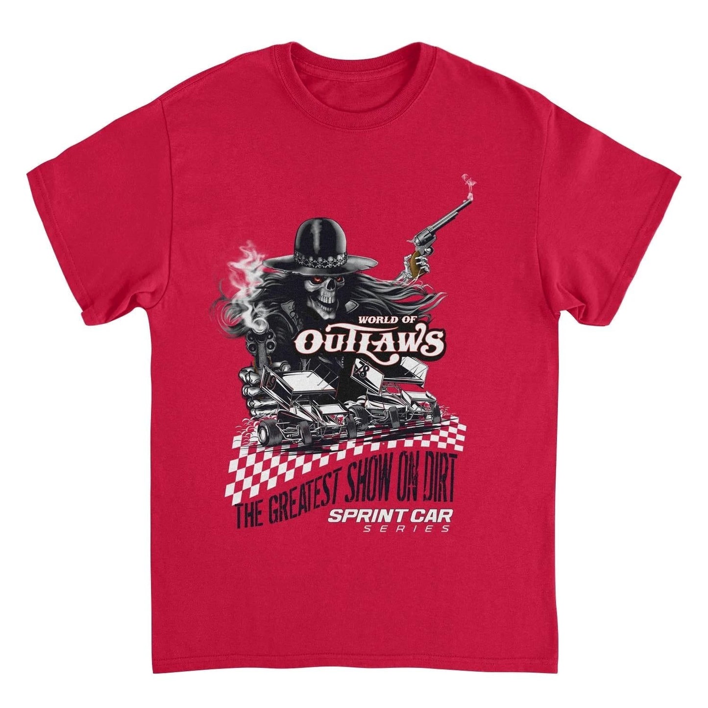 World of Outlaws The Greates Show On Dirt Red T-Shirt by HandyShopping4U2