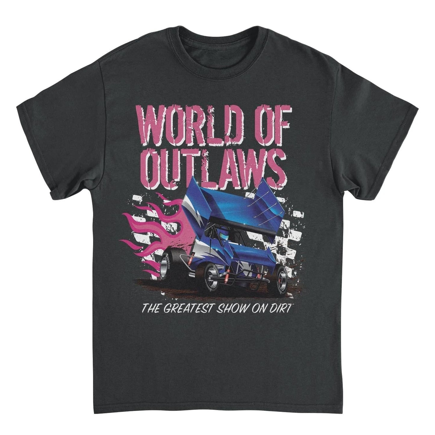 World of Outlaws Grunge Logo Black T-Shirt by HandyShopping4U2