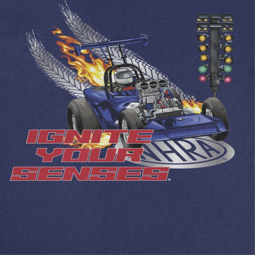 NHRA Ignite Your Senses Navy T-Shirt by HandyShopping4U2