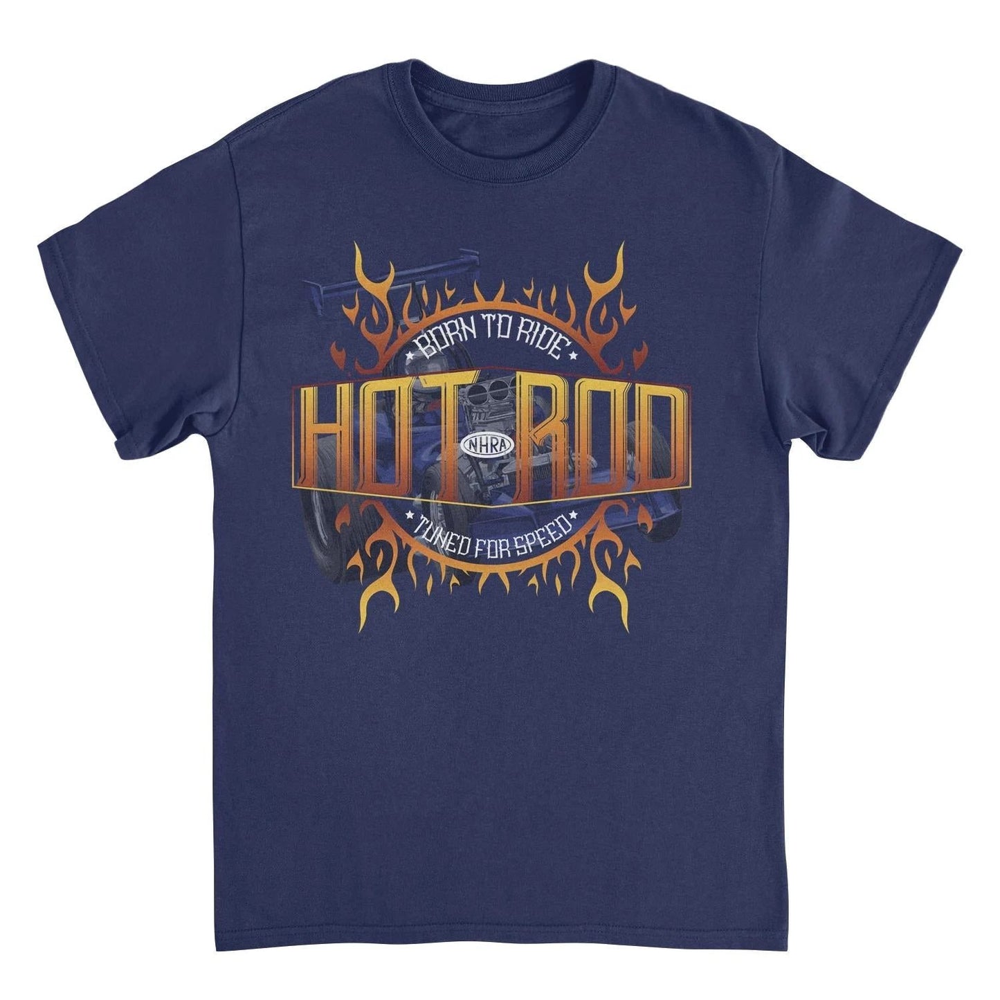 NHRA Born to Ride Tuned For Speed Navy T-Shirt by HandyShopping4U2