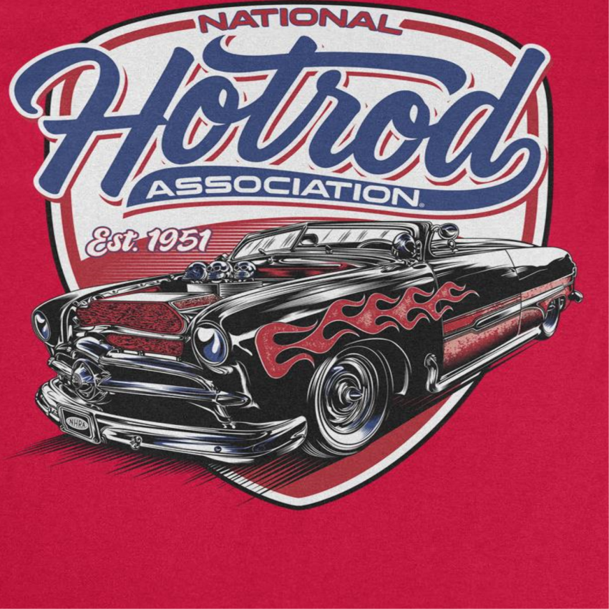 NHRA National Hot Rod Retro Car Red T-Shirt by HandyShopping4U2