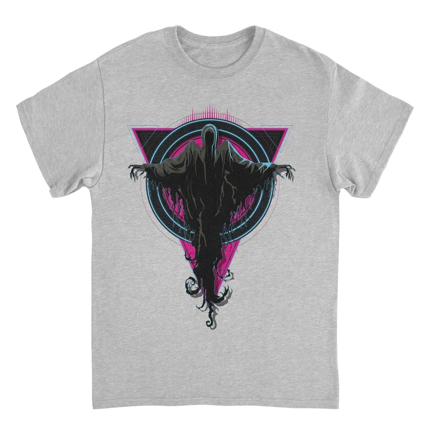 Harry Potter dark wizard graphic T-shirt with mystical neon design – wizarding world apparel