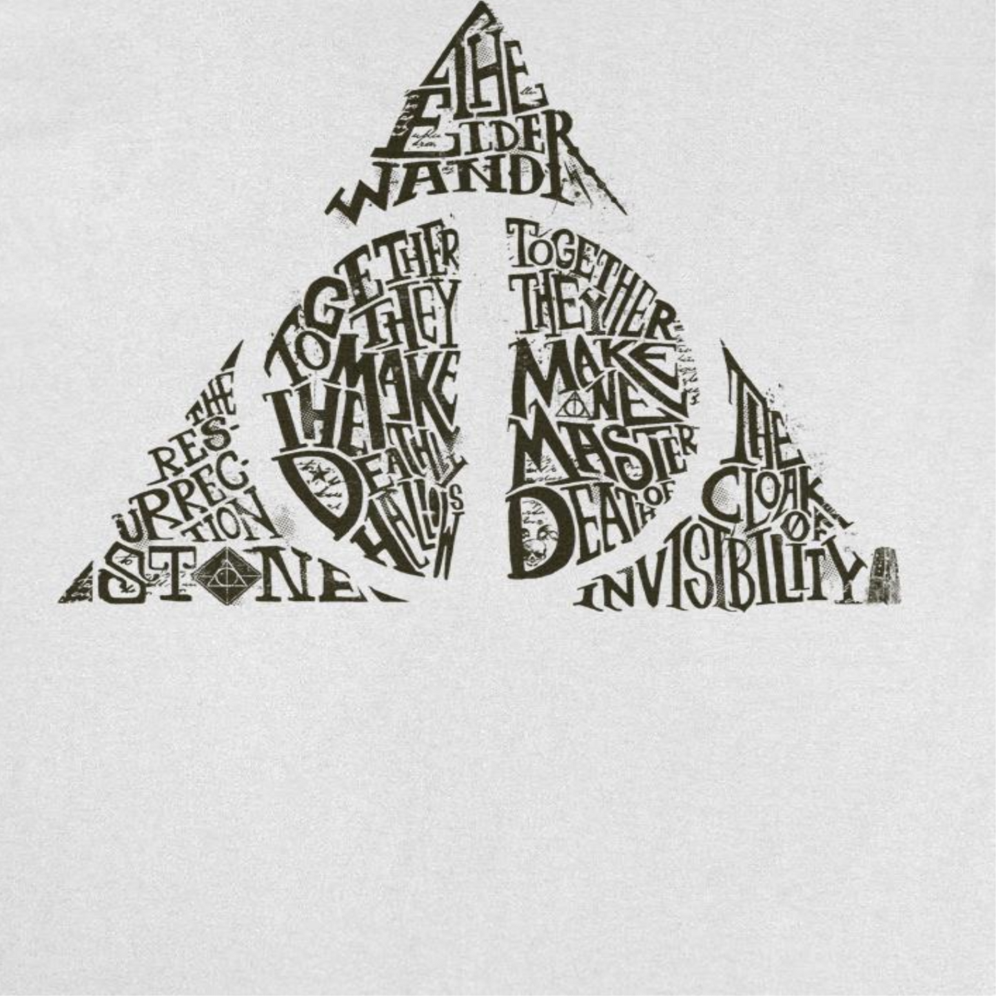 Harry Potter Deathly Hallows Shape White T-Shirt by HandyShopping4U2