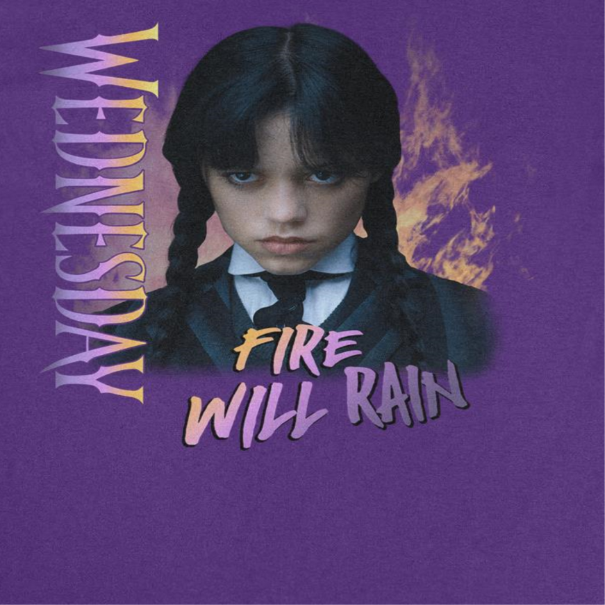 Wednesday Fire V2 Purple T-Shirt by HandyShopping4U2