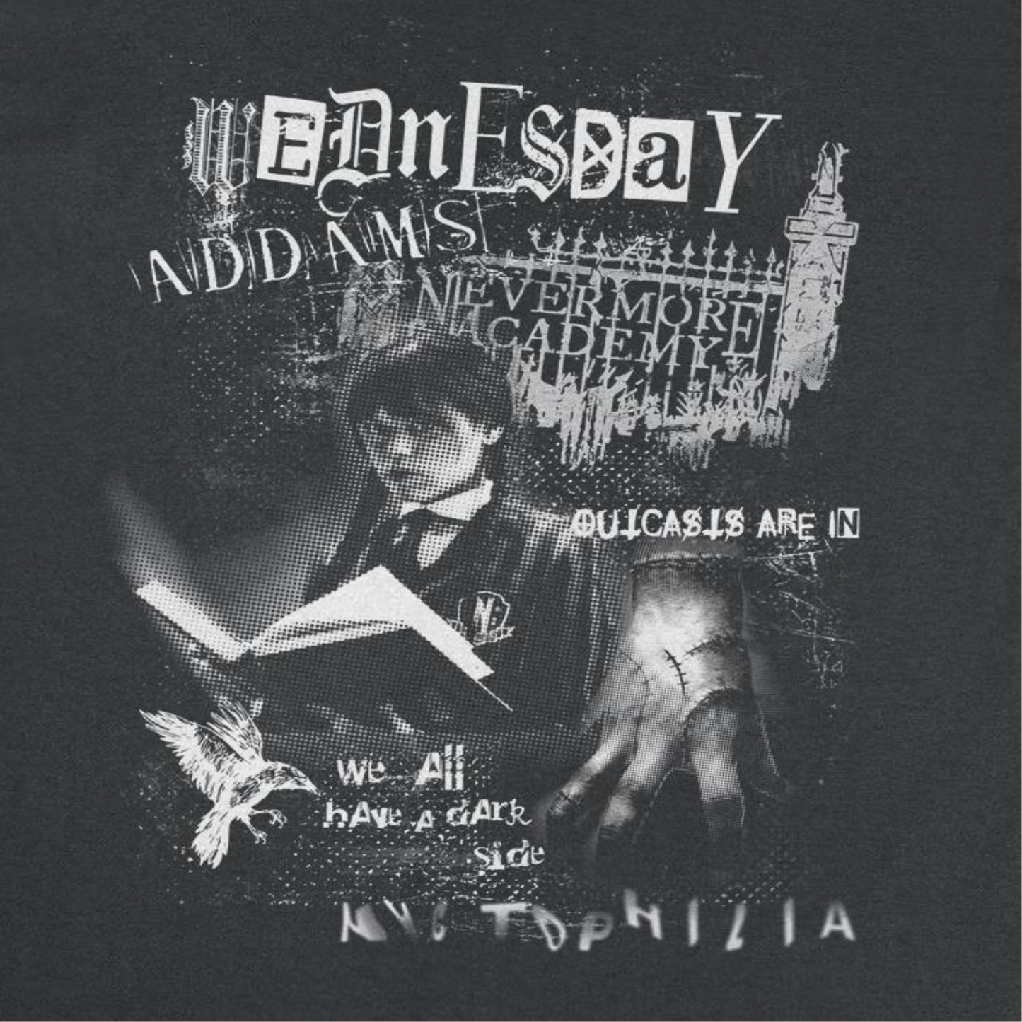 Wednesday Grunge Punk Black T-Shirt by HandyShopping4U2