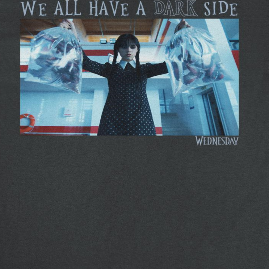 Wednesday Dark Side Black T-Shirt by HandyShopping4U2