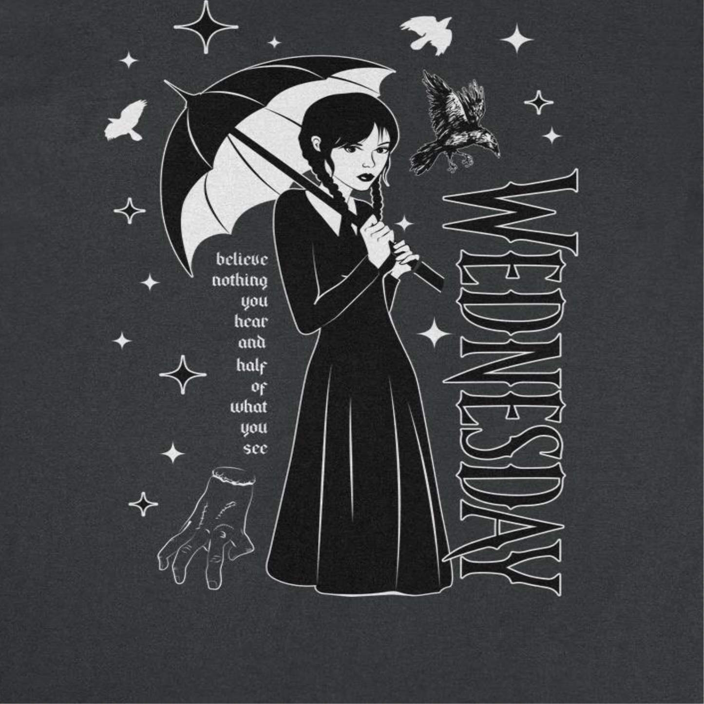 Wednesday Collage Black T-Shirt by HandyShopping4U2