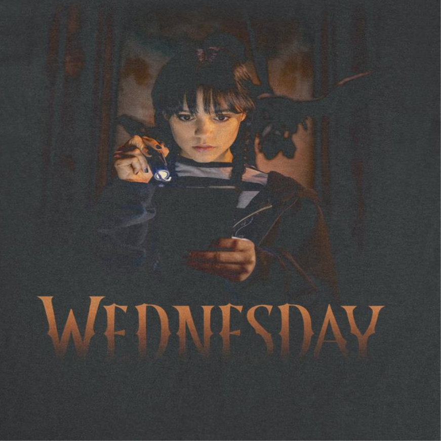 Wednesday Flashlight Black T-Shirt by HandyShopping4U2