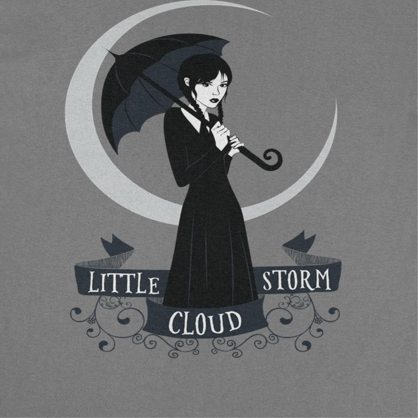 Wednesday Little Storm Cloud Charcoal T-Shirt by HandyShopping4U2