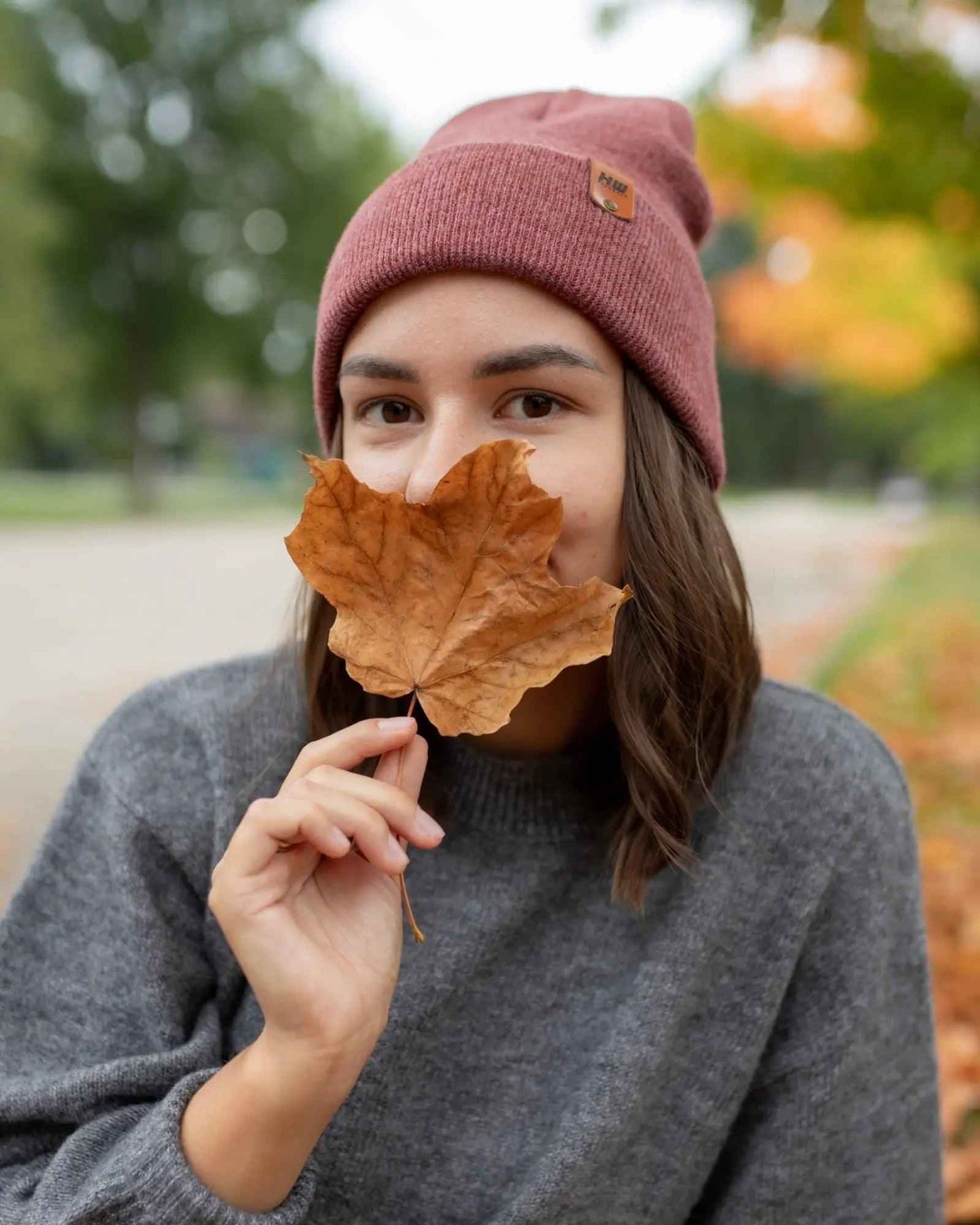 HAAKWEAR Knit Beanie - Cuffed Classic Hat in Rusty Burgundy, Made in USA