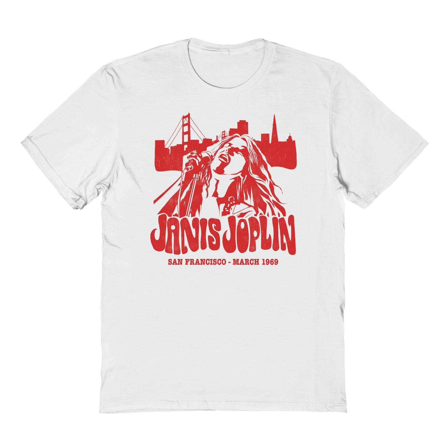 Goodie Two Sleeves Janis Joplin in San Francisco Cityline T-Shirt
