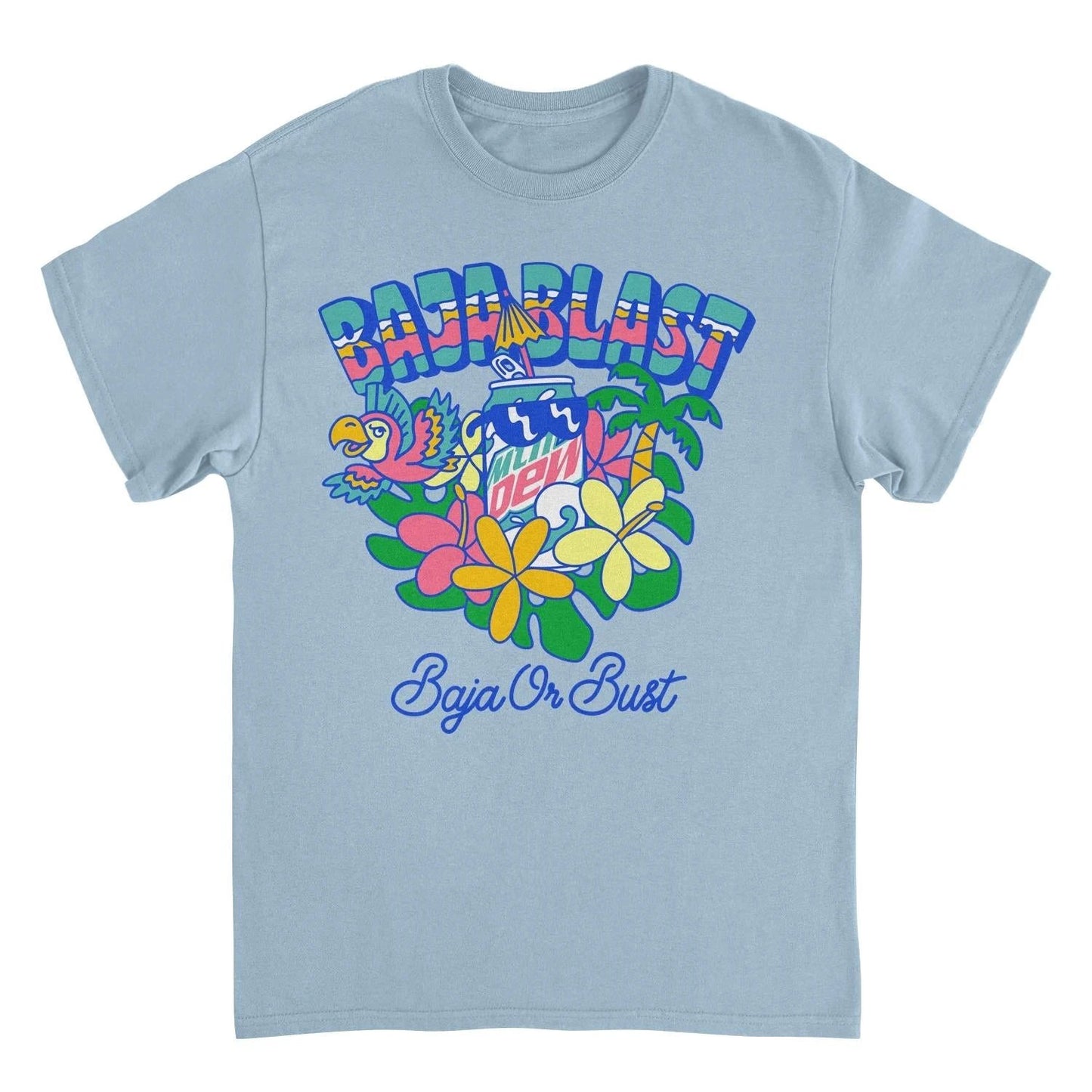 Mountain Dew Tropical Baja Light Blue T-Shirt by HandyShopping4U2