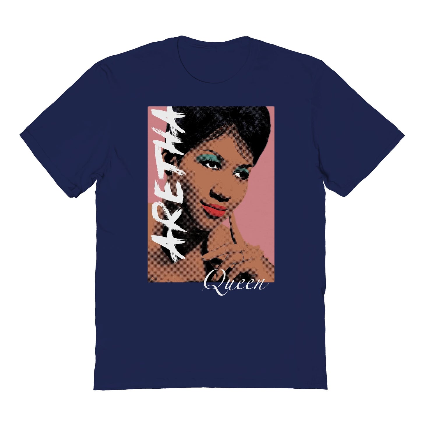 Goodie Two Sleeves Aretha Franklin Queen Navy T-Shirt