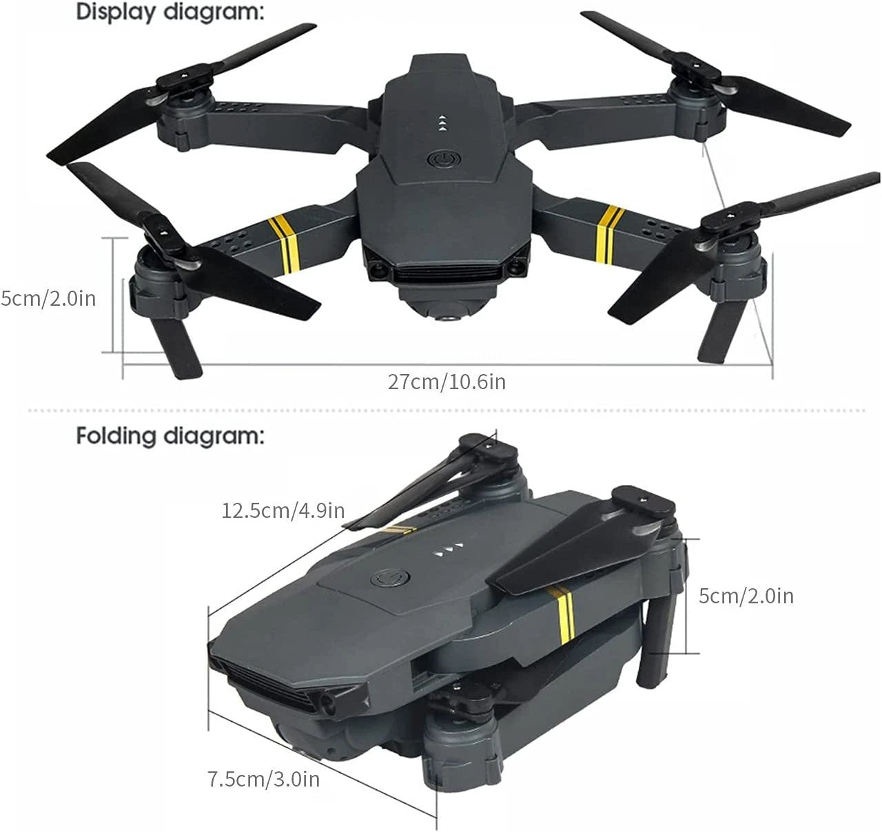 4K HD Dual Camera RC FPV WiFi Portable Wide Angle Foldable Quadcopter Drone by HandyShopping4U2