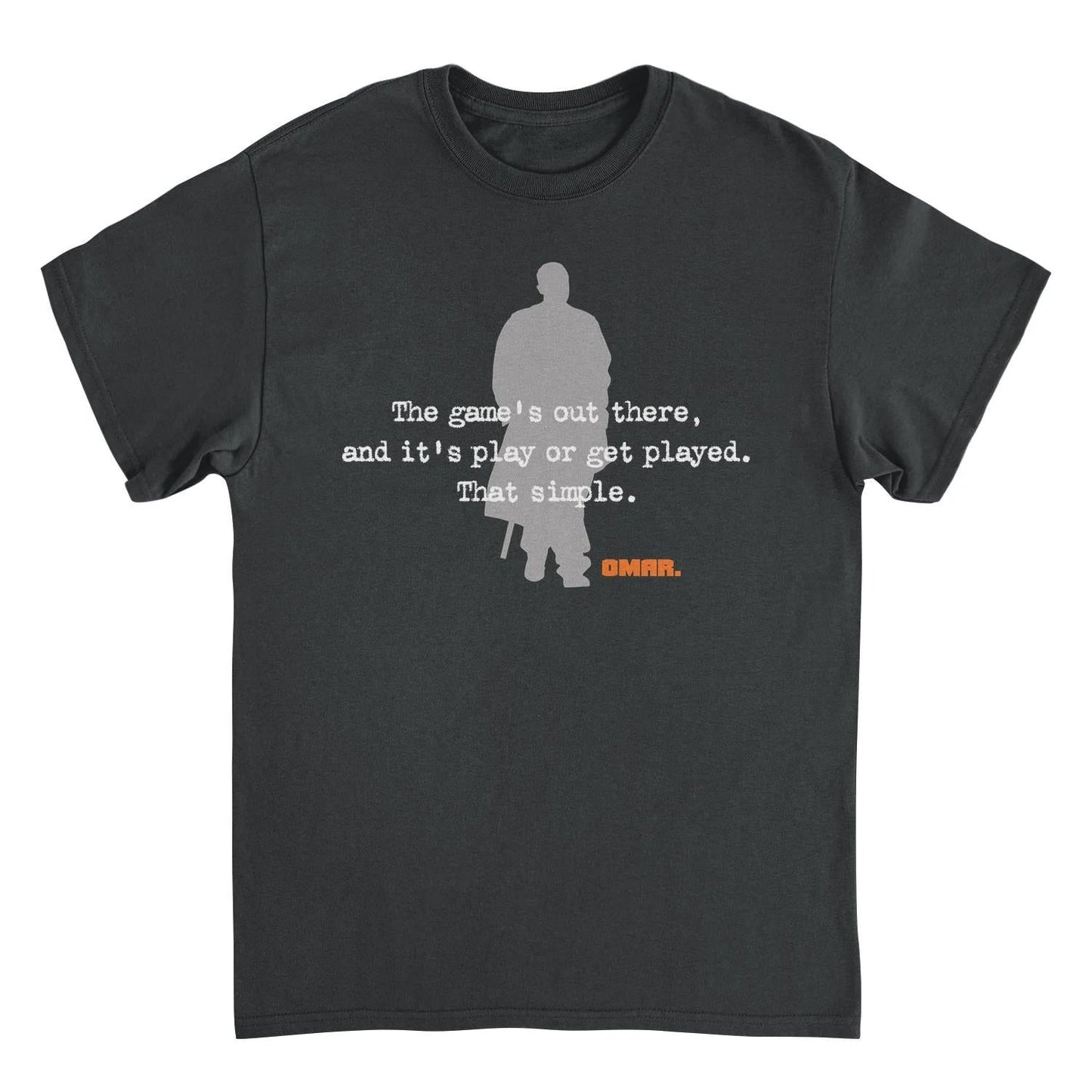 The Wire Omar Silhouette Quote Black T-Shirt by HandyShopping4U2