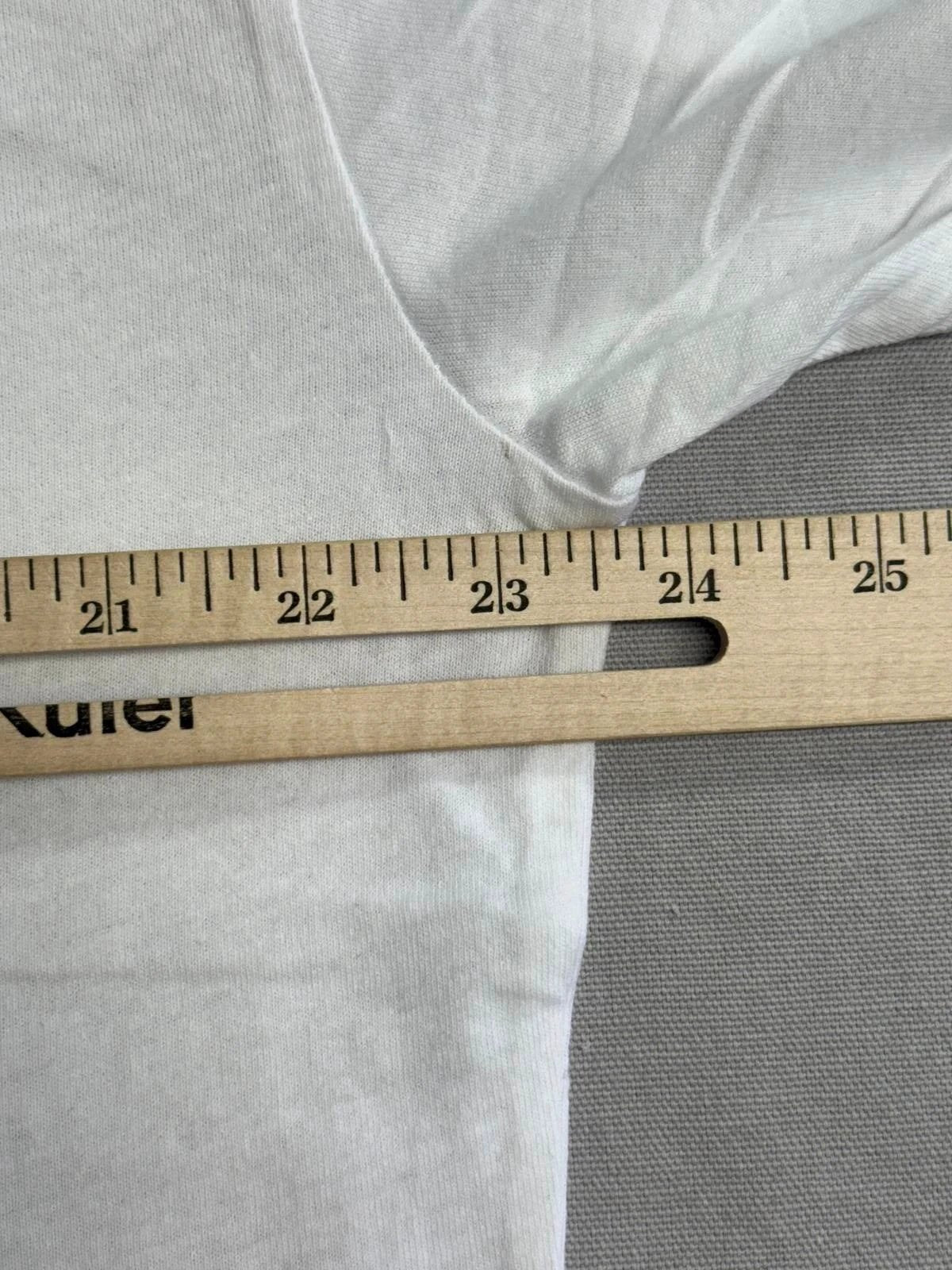 sublime ringer t shirt width measurement sizing guide white band tee fit detail