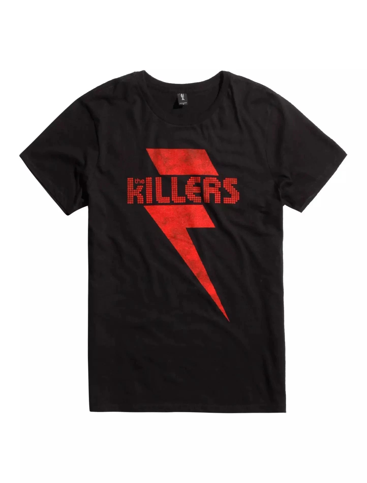 The Killers red bolt t-shirt featuring iconic lightning bolt logo officially licensed indie rock band tee