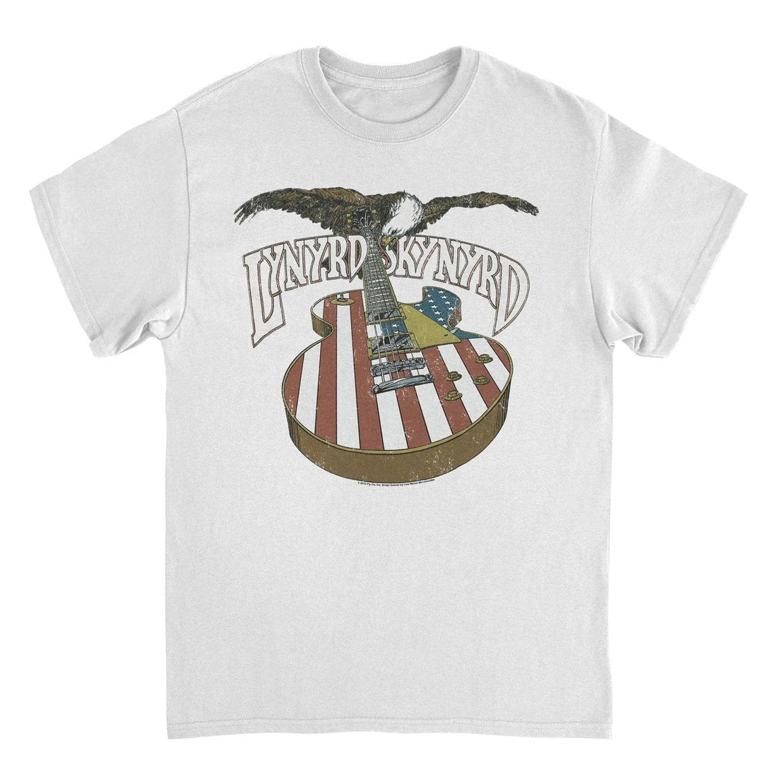 Lynyrd Skynyrd Eagle Guitar American Flag T-Shirt classic southern rock band tee