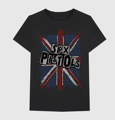 Sex Pistols T-shirts featuring iconic punk rock graphics and classic band logos.