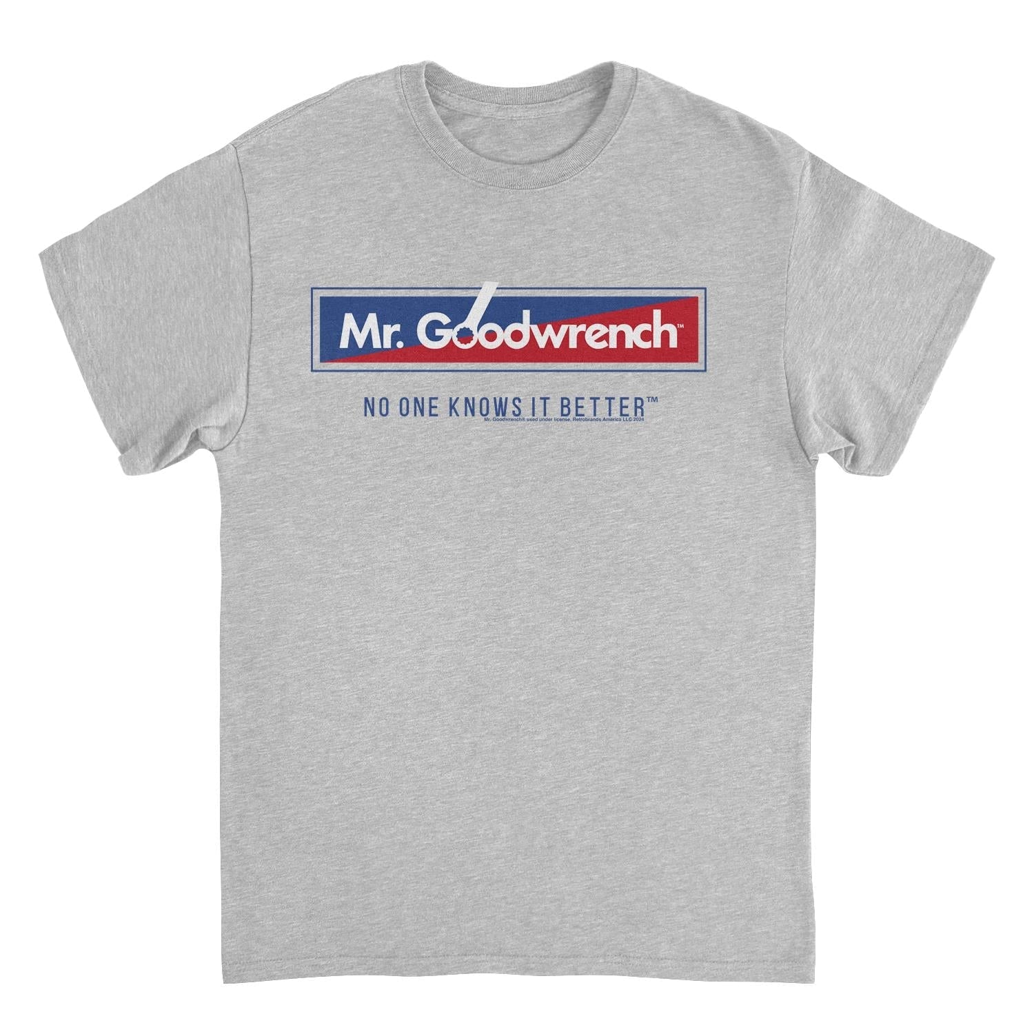 Mr. Goodwrench graphic t-shirts featuring vintage automotive logos and mechanic-inspired designs