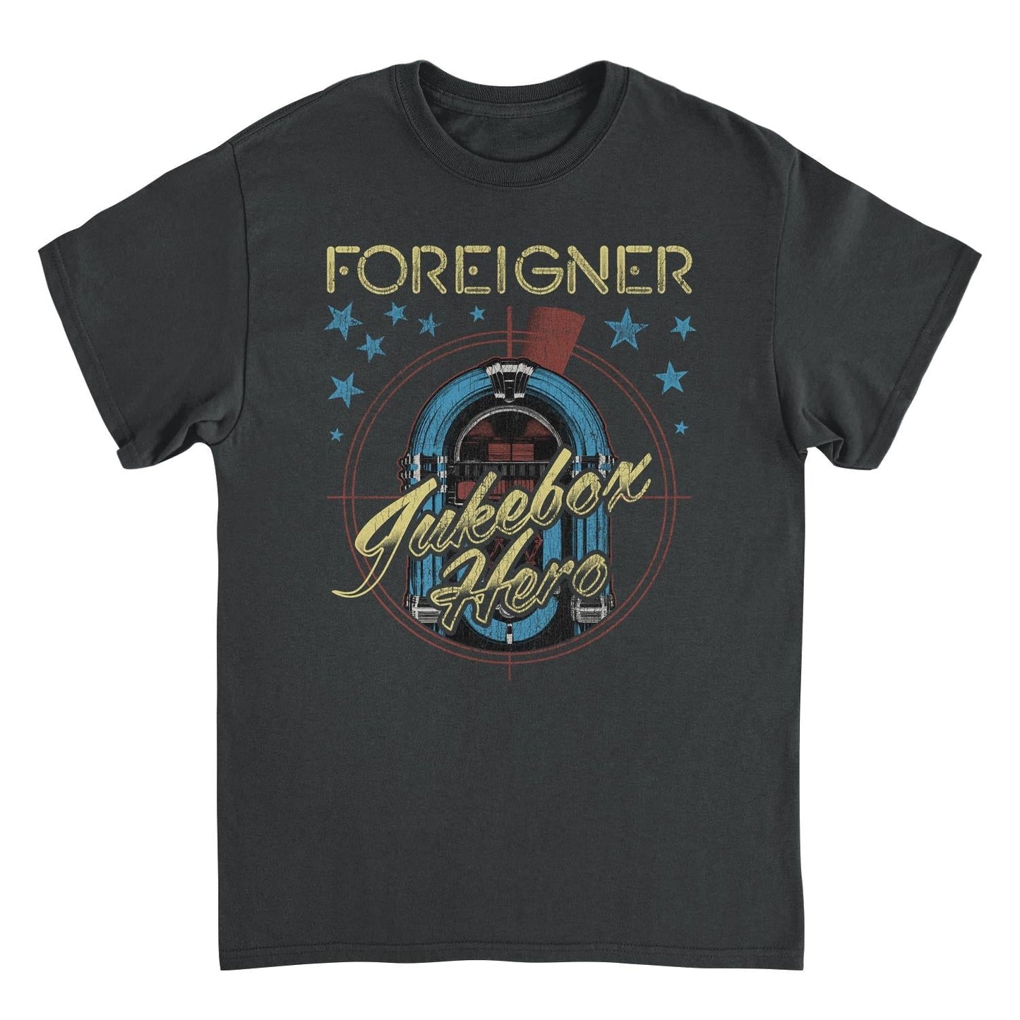 Foreigner Jukebox Hero Black T-Shirt