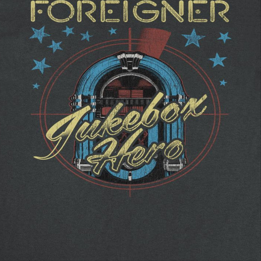 Foreigner Jukebox Hero Black T-Shirt