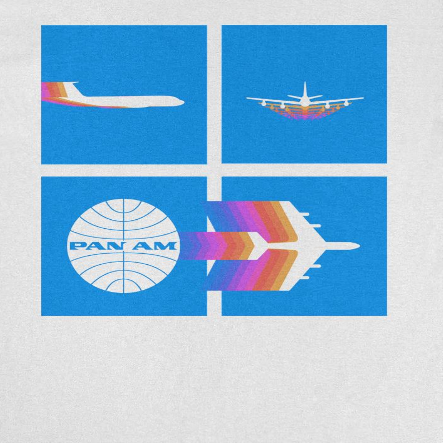 Pan Am Takeoff Silhouette White T-Shirt by HandyShopping4U2
