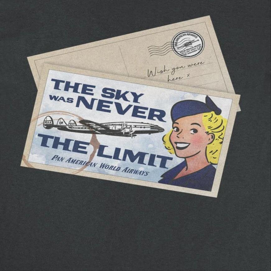 Pan Am the Sky Was Never the Limit Black T-Shirt by HandyShopping4U2